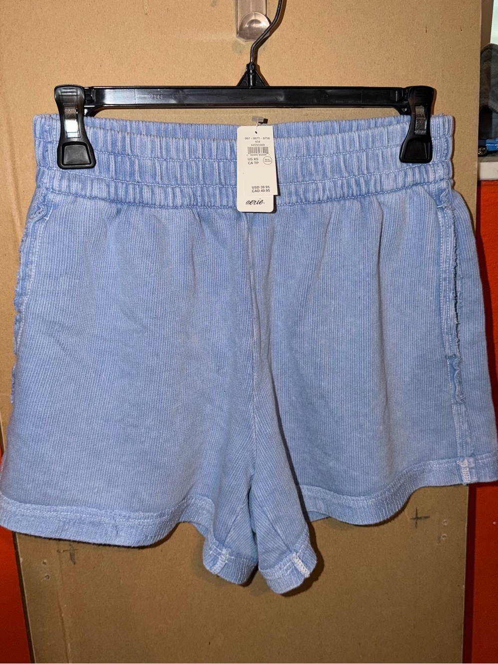 NWT Aerie Light Blue Ribbed Lounge Shorts